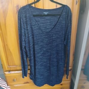 Motherhood Maternity Black Heather Long Sleeve V-Neck Nursing Top